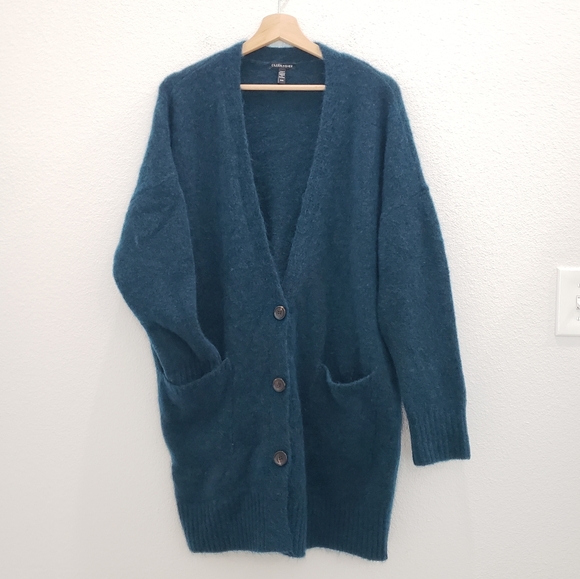 Eileen Fisher Mohair Plush Mélange V-Neck Cardigan Size Medium - Picture 4 of 11
